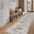 Madane Washable Runner Rugs 2x10 Long for Hallway Kitchen, Navy - Image 3