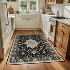 RELEANY Washable Area Rug, 4'x6', Black/Neutral - Image 4