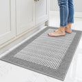 StepRite Kitchen Rugs, Kitchen Mats for Floor, 32"x20" Non-Slip Machine-Washable Kitchen Throw Rug, Light Grey by Bringcushiontoyourlife