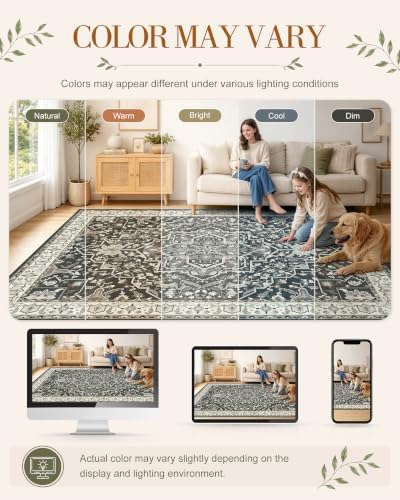 OLANLY 6x9 Washable Area Rug, Soft Non Slip Carpet for Bedroom Living Room - Image 2