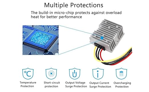 DC 12V to 24V 10A 240W Boost Converter, Waterproof Voltage Regulator Power Supply Module with Fuse, for Golf Cart, Club Car, LED Strip Light, Automotive, Solar System