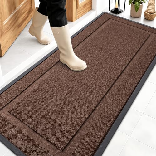 OLANLY Front Door Mat Outside 59x23, All-Season Heavy-Duty Rubber Doormat by OLANLY