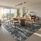 Ompaa Living Room Rug 5x7 Black Area Rug Machine Washable Boho Carpet Non Slip Abstract Vintage Indoor Large Rugs for Bedroom, Classroom, College Dorm, Farmhouse, Dining Room, Kids Playroom - Image 3