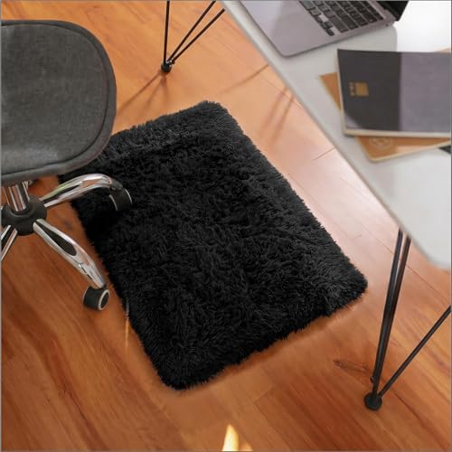 Ophanie Small Rug Washable Non Slip Throw Bedside Area Rugs, Fluffy Soft Mini Bedroom Carpet, Door Entryway Indoor Inside Front Entrance 1.5x2.5 Mat, Home Decor Aesthetic, Black - Image 5