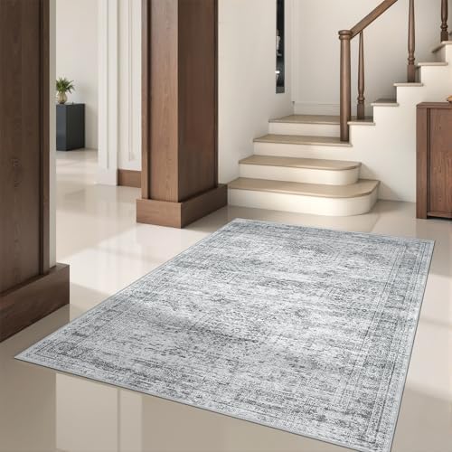 3x5 Rug for Entryway,Washable Area Rug,Grey - Image 5