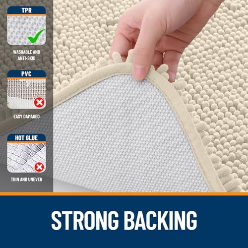 OLANLY Large Bathroom Rugs 70x46, Extra Soft Absorbent Chenille Bath Rugs - Image 6