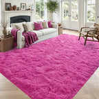 Noahas 5x7 Hot Pink Fluffy Soft Area Rug Non-Slip for Kids Bedroom Nursery by ModernHomeDecor