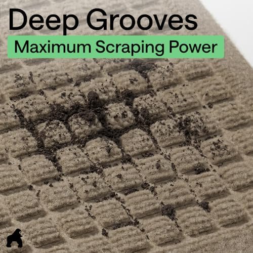 GORILLA GRIP® HydroABSORB Door Mat for Indoor Outdoor Use, 35x23 Beige - Image 4