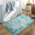 Entryway Rug 3x5 Teal Blue Bedroom Area Rug Washable Non Slip Abstract Boho Rugs for Indoor Entry, Kitchen, Classroom, Bathroom, Kids Girls Room, Office, College Dorm Small Carpet - Image 5