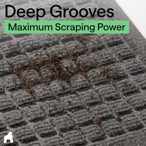 GORILLA GRIP® HydroABSORB Door Mat for Indoor Outdoor, 72x24 Charcoal - Image 4