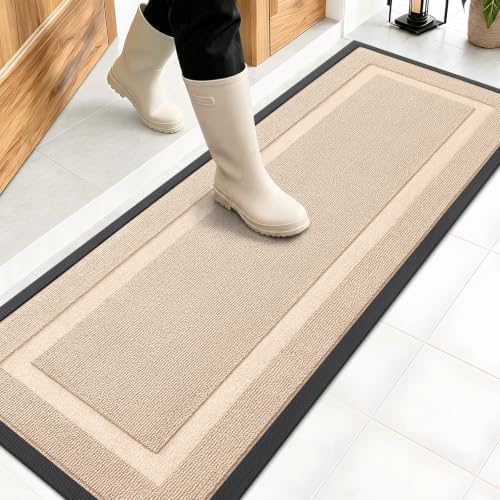 OLANLY Front Door Mat Outside 47x17, All-Season Heavy-Duty Rubber Doormat by OLANLY