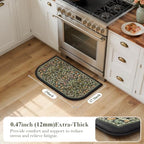 Collive Kitchen Mats for Floor Black Half Circle Rug Washable, 17.3"x29.5" - Image 2