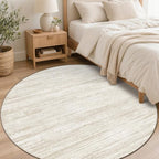 Round Rug 4ft Area Rugs: Washable Modern Circle Rug Small Non-Slip Soft Rugs Stain Resistant Printed Rug Indoor Circular Carpet for Living Room Bedroom Kitchen Dining Room(Beige, 4' Round) - Image 2