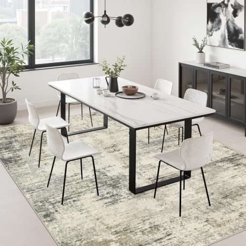 10x12 Area Rug Living Room: Modern Washable Soft Carpet Ash Brown - Image 4