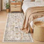 Madane Hallway Runner 3x8, Kitchen Rugs Washable Entry Rug, Brown/Gold - Image 5