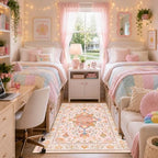 RELEANY Washable Area Rug, 3'x5', Pink/Light Pink/Colorful - Image 2