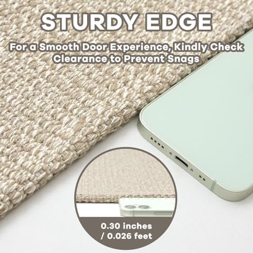 EARTHALL Washable Runner Rug, Non Slip Walkway Runner, 3x7 Ft, Sand/Beige - Image 2