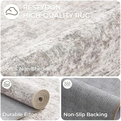 2x7 Runner Rug Non Slip,Washable Hallway Runner Rug,Taupe - Image 7