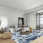 5x7 Area Rugs for Living Room: Washable Abstract Blue Grey Bedroom Carpet - Image 3