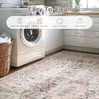 Lofus 3x5 Pink Area Rugs for Bedroom Living Room, Vintage Boho Carpet - Image 4