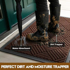 Front Door Mat, Heavy Duty Non-Slip Doormat 73"x46", Brown - Image 2