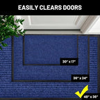 Front Door Mat Indoor Outdoor Welcome Entryway Entrance Doormat, 48x36 Blue - Image 4