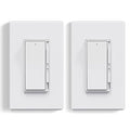 ELEGRP Dimmer Light Switch for 300W Dimmable LED/CFL Lights and 600W INC/HAL Bulbs, Single Pole/3-Way LED Slide Dimmer Light Switch, Wall Plate Included, UL Listed, 2 Pack, Matte White