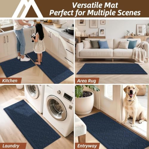 COSY HOMEER Kitchen Rugs Sets of 2 Non-Slip Washable,60x24Inch/35X24Inch - Image 7