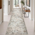 3x14 Washable Runner Rug：Modern Abstract Kitchen Soft Carpet Brown by FXRHLP