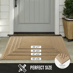 HIYARD Sturdy Front Door Mat, Absorbent Muddy Dirt Resist Welcome Door Mats Outdoor Indoor, Stain and Fade Resistant, Non-Slip Backing Entry Mat Low Profile Doormat for Entryway, 60×36, Beige - Image 6