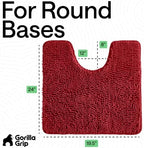 GORILLA GRIP Chenille Bath Rug Mat for Oval Toilet Base, 24x19 Red - Image 2