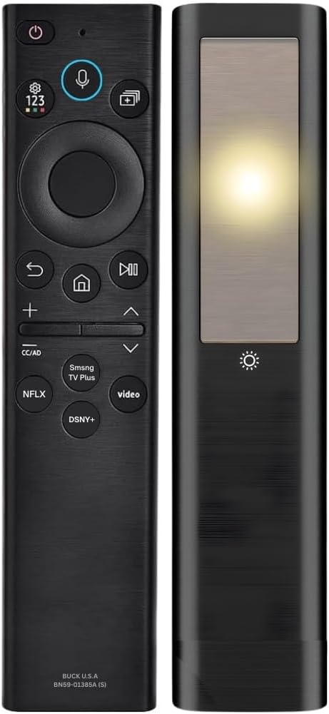 BN59-01385A Samsung TV Remote Control Replacement for Smart TV - Easy Setup, Universal Bluetooth/IR Voice Remote, Solarcell - Works with Samsung QLED, Frame, Crystal UHD, 4K, & LED Smart TVs