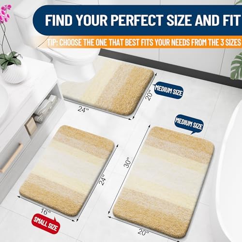OLANLY Luxury Toilet Rugs U-Shaped 24x20, Soft Absorbent Microfiber Mat - Image 2