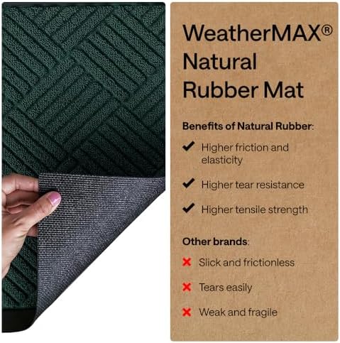 GORILLA GRIP WeatherMAX Door Mat, Indoor Outdoor Use, 29x17, Green Diamond - Image 6