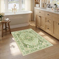 RELEANY Washable Area Rug, Small 2'6"x4', Green/Yellow by RELEANY