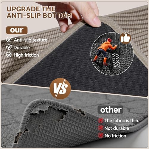 Kitchen Mats for Floor, Kitchen Rugs Non Slip, 17x59 Brown - Image 3