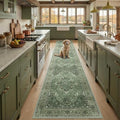 RELEANY Washable Area Rug, Runner 2'6"x10', Green/Dark Green/Gray by RELEANY