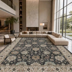 Amada Vintage Washable Area Rug,9'x12',Black/Brown by AMADAHOMEFURNISHING