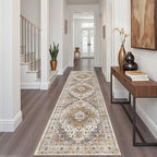 Madane Hallway Runner Rug 2x8 Washable Kitchen Rugs Non-Slip, Turmeric/Grey by Madane