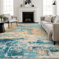 9x12 Area Rug Living Room: Modern Washable Soft Carpet Rosy Haze by FXRHLP