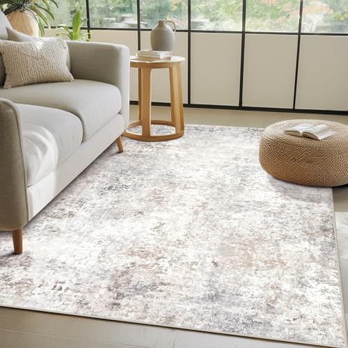 Beige Grey Washable Rugs 4x6 Area Rugs for Living Room,Bedroom,Dining Room by Srugn