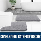 OLANLY Toilet Rugs U-Shaped 24x24, Soft Absorbent Chenille Contour Rugs - Image 7