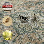 Green Retro 8x10 Washable Area Rugs for Living Room,Bedroom,Dining Room - Image 3