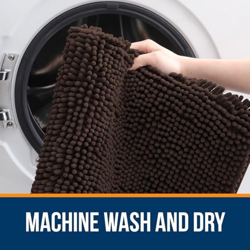 OLANLY Bathroom Rugs 34x21, Extra Soft Absorbent Chenille Bath Rugs - Image 5
