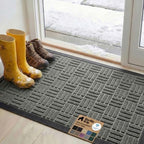 GORILLA GRIP WeatherMAX Door Mat, Indoor Outdoor Use, 47x35, Gray Maze by GorillaGrip