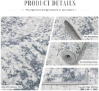 6x9 Area Rug Living Room: Modern Washable Soft Carpet Blue Grey - Image 6
