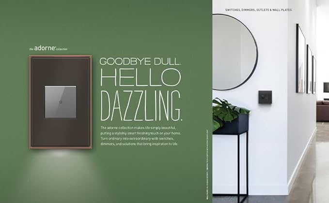 Legrand adorne Brushed Stainless, 1-Gang + Wall Plate, AWM1G3MS4