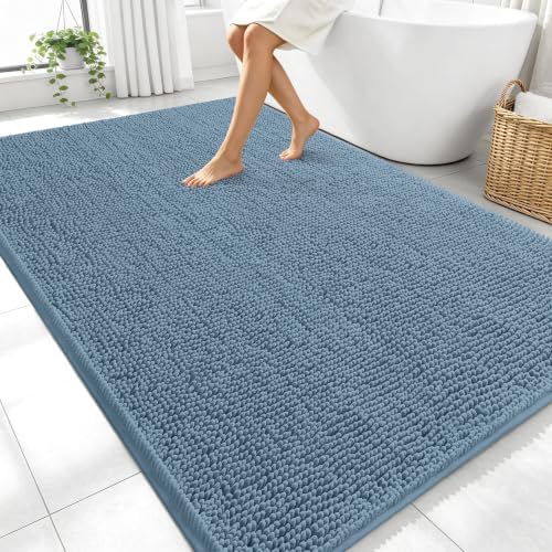 OLANLY Large Bathroom Rugs 70x46, Extra Soft Absorbent Chenille Bath Rugs by OLANLY