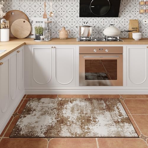 Entryway Rug 2x3 Brown Welcome Door Mat Indoor Entrance 24x36, Washable Small Throw Rugs for Kitchen Floor, Entry, Front Door, Bedroom Bedside, Non-Slip Low Pile Stain & Fade Resistant, Coffee - Image 2