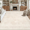 Area Rugs 9x12 Living Room: Bedroom Neutral Washable Carpet Beige by Luxturiy